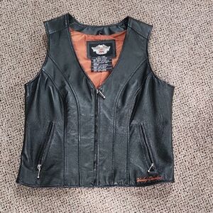 Harley Davidson Black Leather Vest
